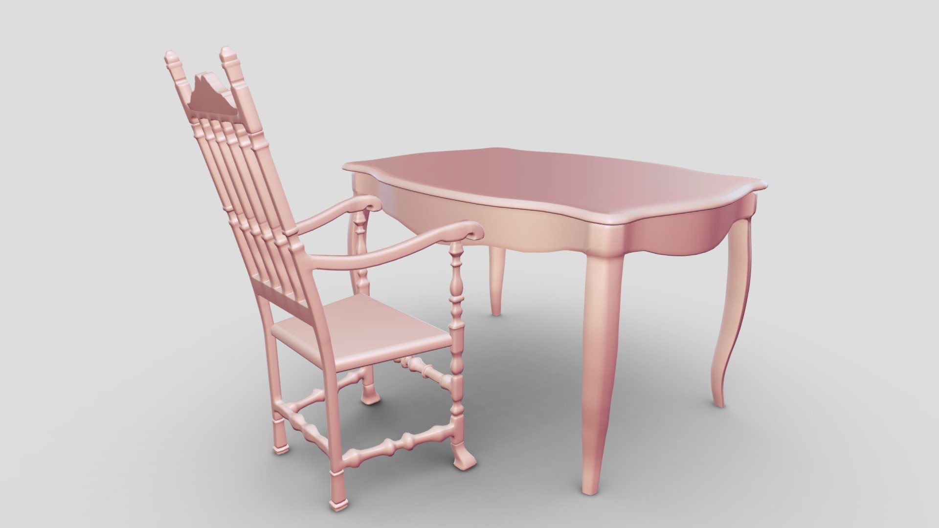 "Pink Tea Room" - Chair & Table