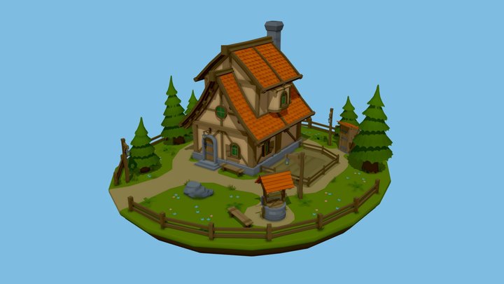 Stylized medieval house 3D Model
