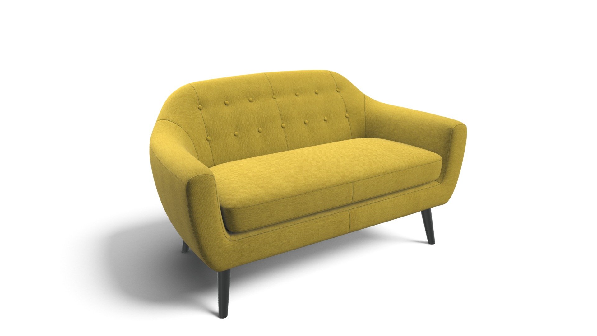 Ritchie 2 Seater Sofa, Ochre Yellow