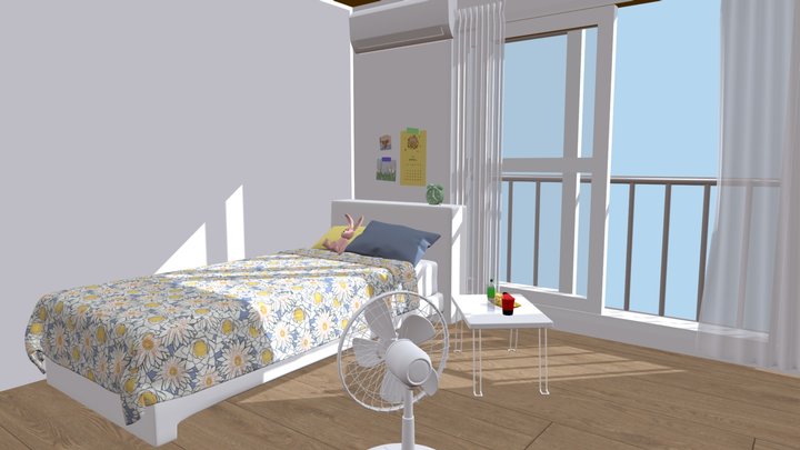 Anime room (girl's bed room) 3D Model