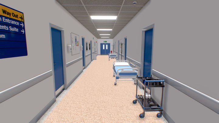 Hospital Hall 3D Model