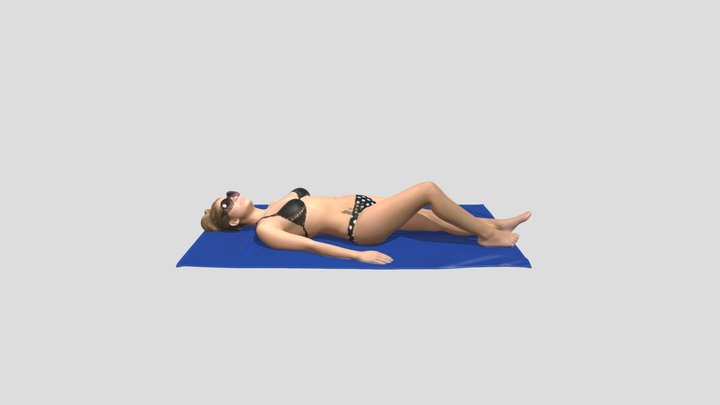 Sunbathing On A Blue Towel – Kostenloses 3D-Modell STL