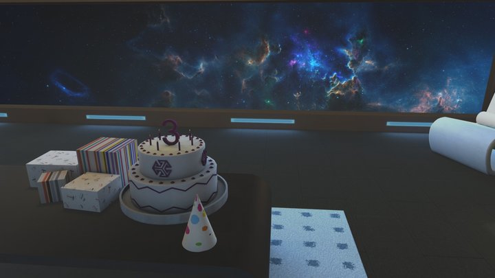 Space Cabin - Quest Custom Home Environment 3D Model