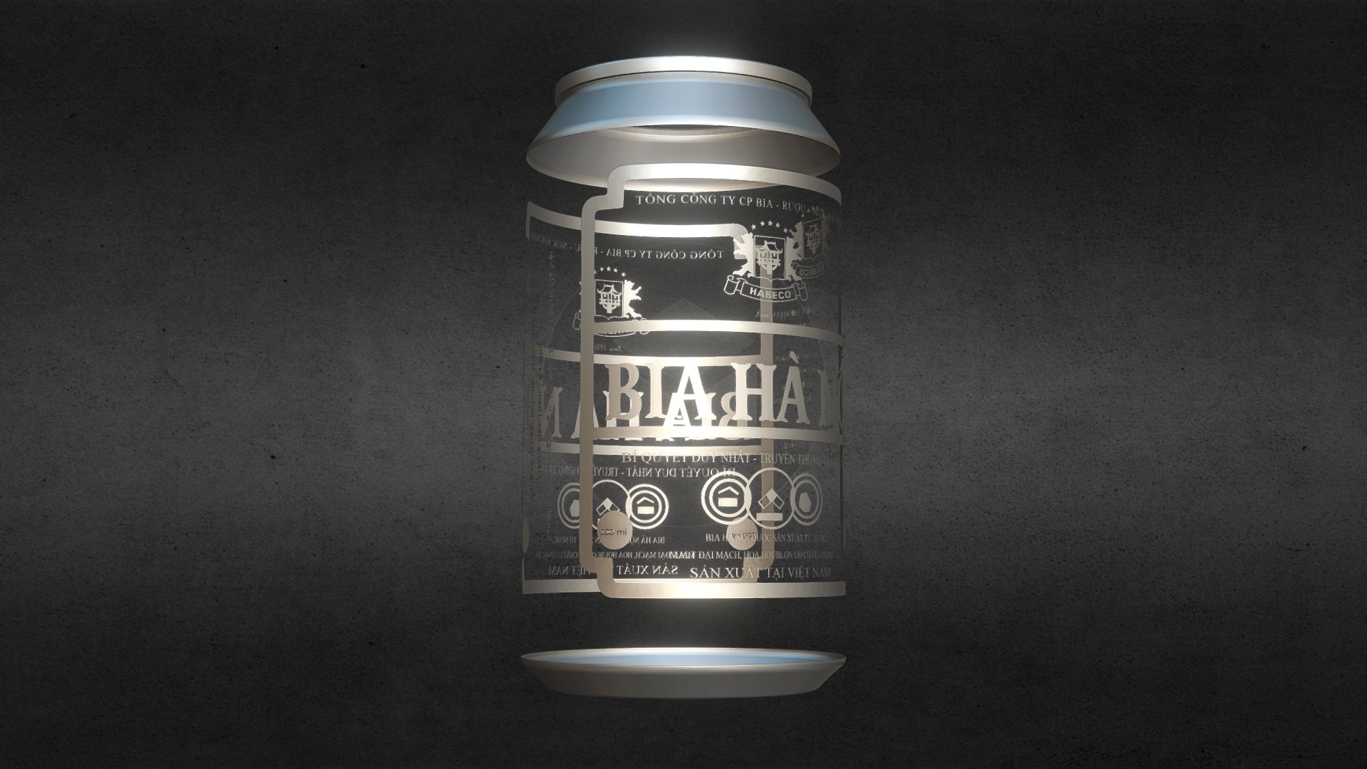 3D model Bản thiết kế 3D Lon Bia HÀ NỘI – 3D Beer can - This is a 3D model of the Bản thiết kế 3D Lon Bia HÀ NỘI - 3D Beer can. The 3D model is about a can of energy drink.