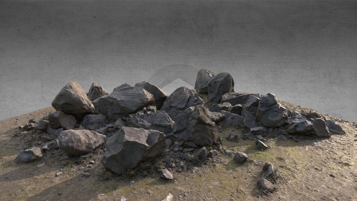 Large boulder formation 3D Model