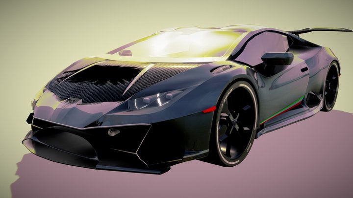 (FREE)Lamborghini Huracan "The heart of Miami" 3D Model