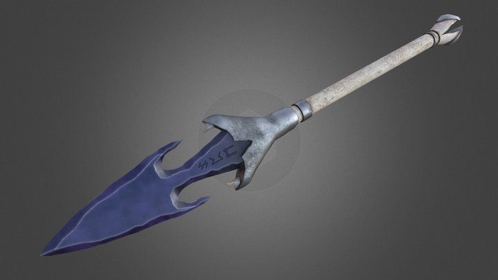 Obsidian Short-Spear 3D Model