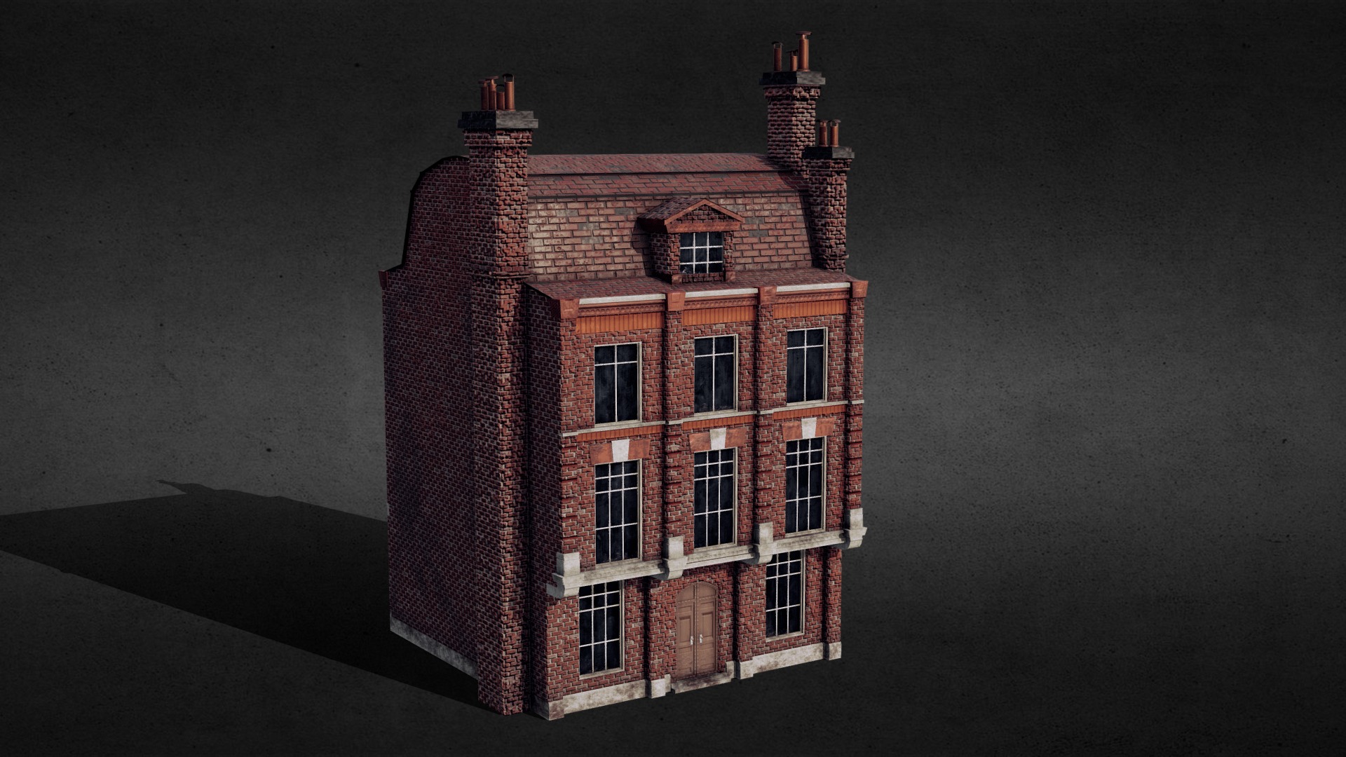 3D model Victorian Era City Building - This is a 3D model of the Victorian Era City Building. The 3D model is about a brick tower with a window.