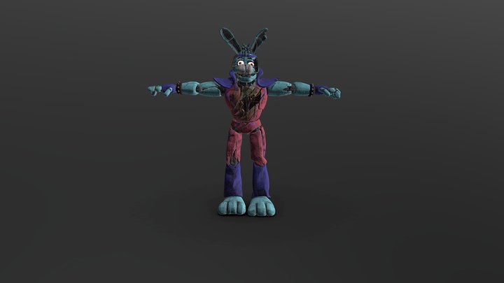 Fnaf Security Breach Ruin - Glamrock Bonnie - Download Free 3D