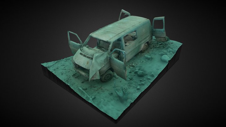 Police Bus Volkswagen Transporter T4 - Zakrzówek 3D Model