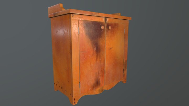 Antique cabinet baked lowpoly 3D Model