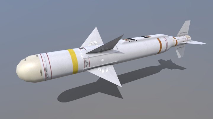 Sea Skua Anti-Ship Missile 3D Model