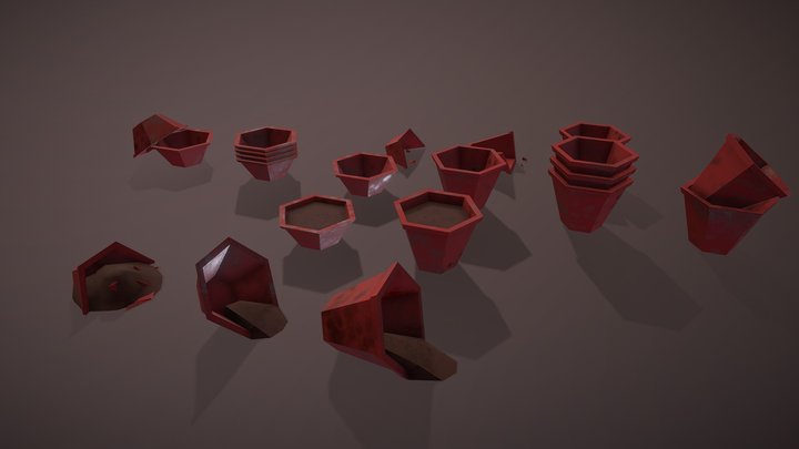 Various Pots 3D Model