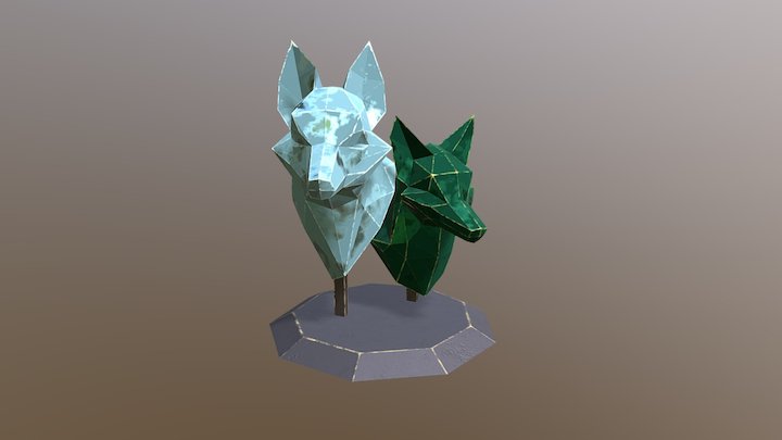 Wolf & Fox 3D Model