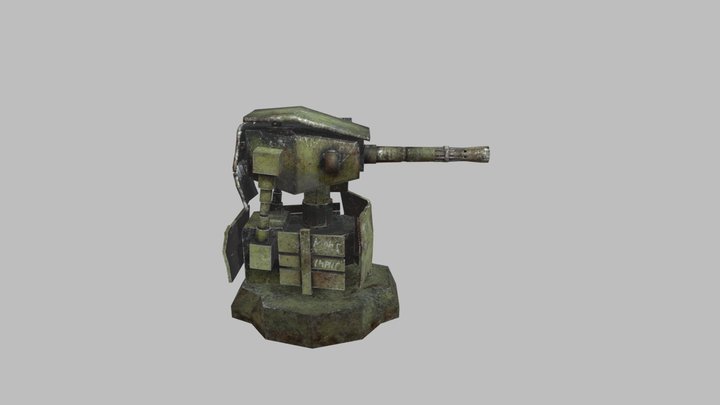 Post apocalyptic autoturret 3D Model