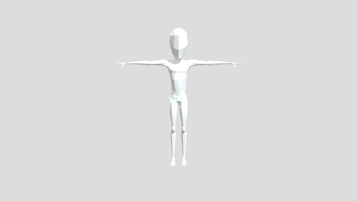 Stylized low poly male base mesh 3D Model