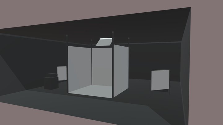 CAVE VR System with four screens 3D Model