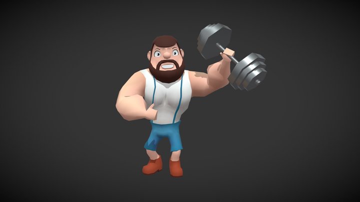Strong Man: Free Low-Poly Model 3D Model