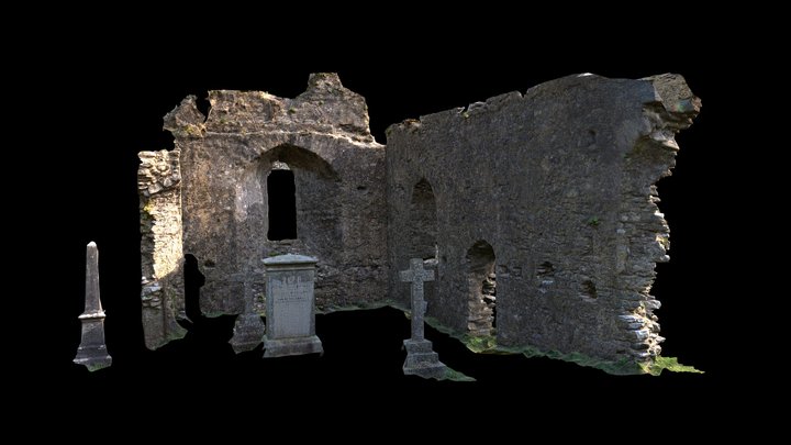 Ruined Medieval Church / Chapel & Cemetery scan 3D Model