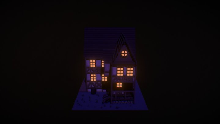 Medieval House at the night ! 3D Model