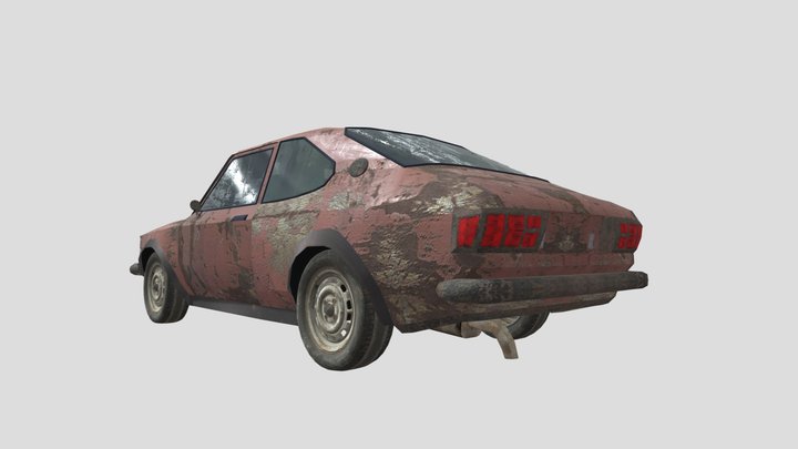 Toyota Corolla RS5 Decayed concept for games 3D Model