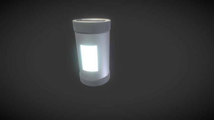 Sci-Fi Isolated Barrel With A Glowing Mass 3D Model