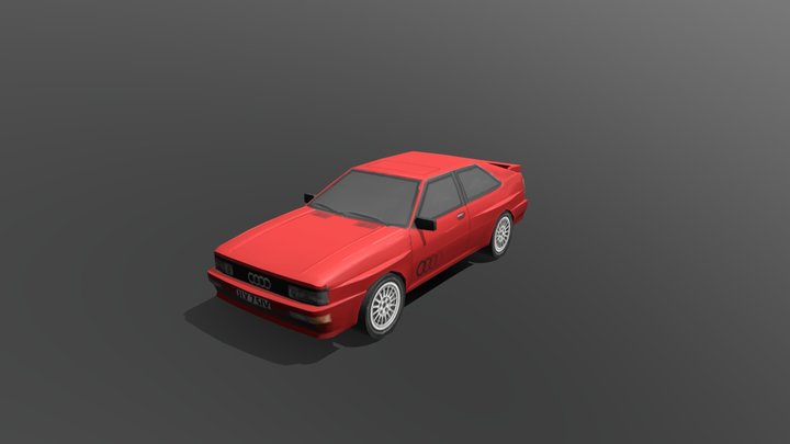 Audi Quattro Low Poly Car 3D Model