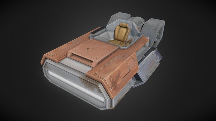 Sci-Fi rusty Vehicle 3D Model