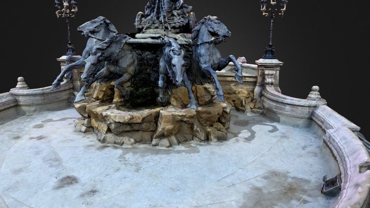 Fontaine Bartholdi, Place des Terreaux, Lyon 3D Model