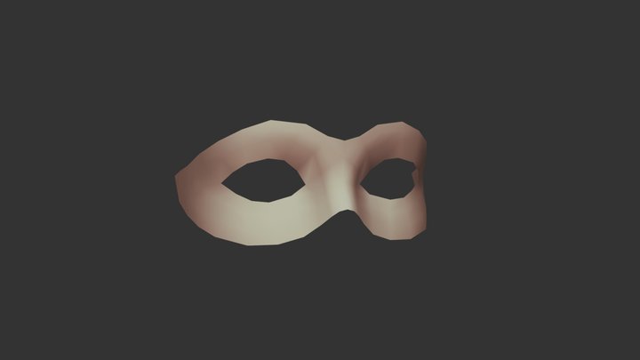 Lowpoly Masquerade Mask 3D Model