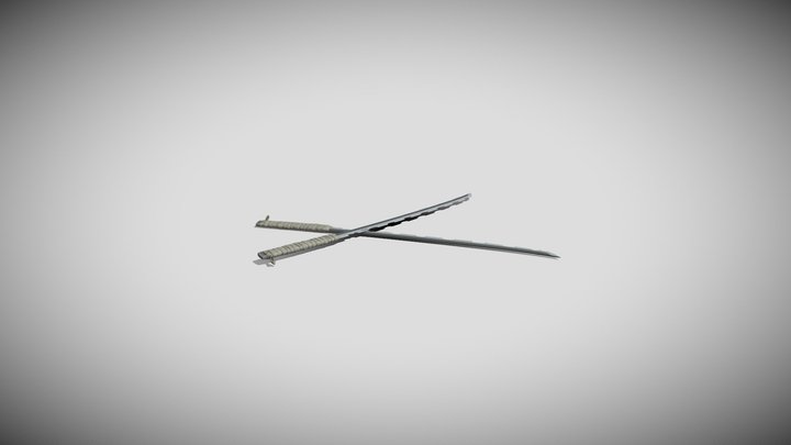 Inosuke Nichirin Swords 3D Model