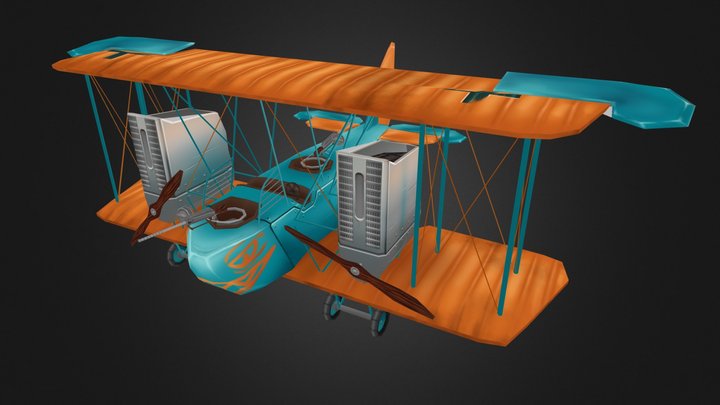 Stylized World War 1 AEG G.IV Plane 3D Model