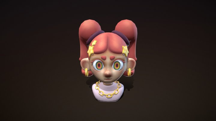 Stylized Star Girl 3D Model