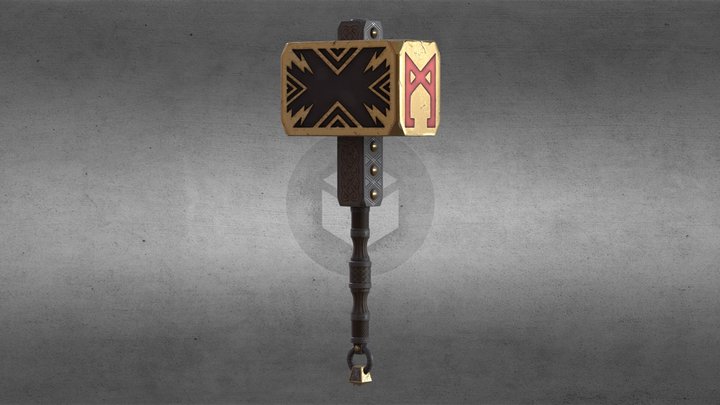 Viking Hammer 3D Model
