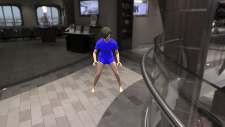 Mujer saltando 3D Model