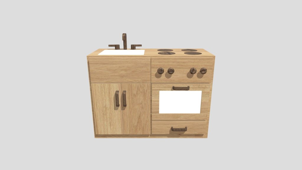 Kids Wood Kitchen Playset