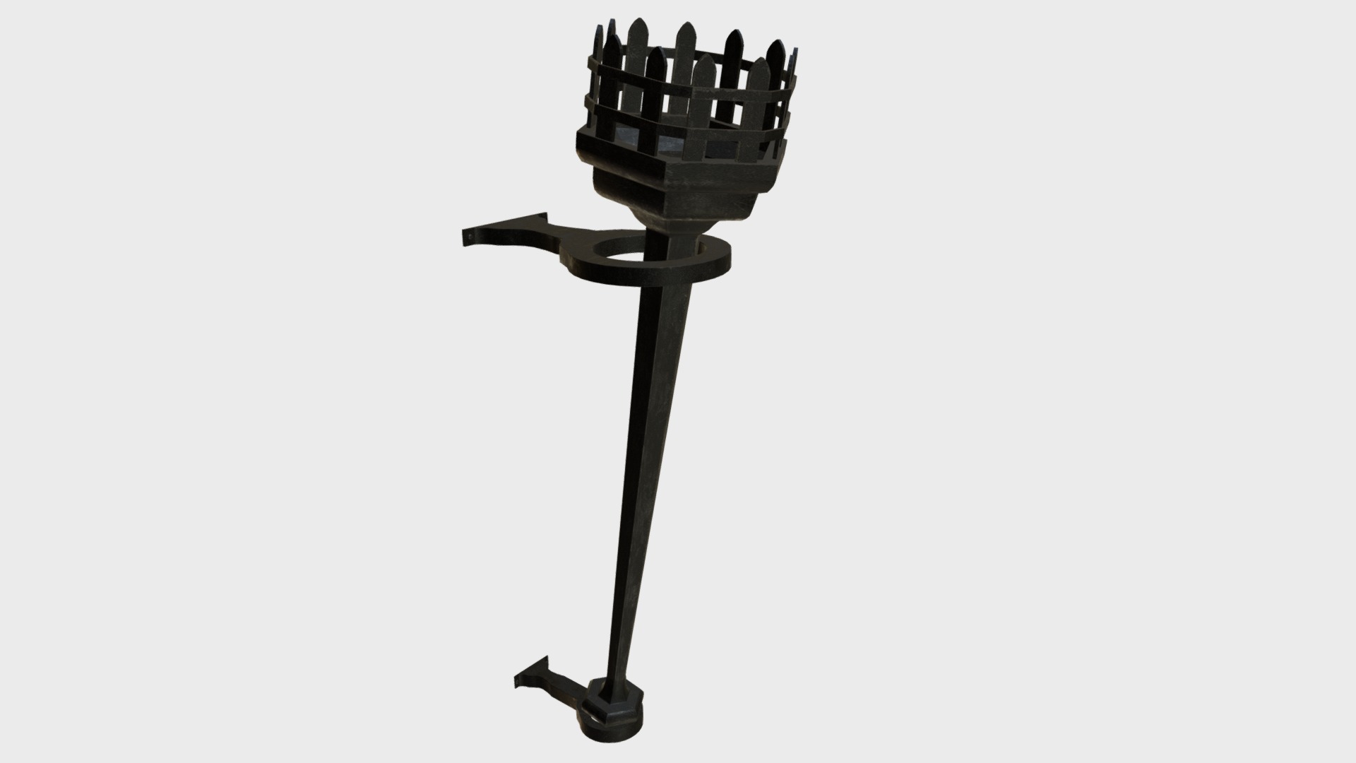 3D model Dungeon iron torch - This is a 3D model of the Dungeon iron torch. The 3D model is about shape, arrow.