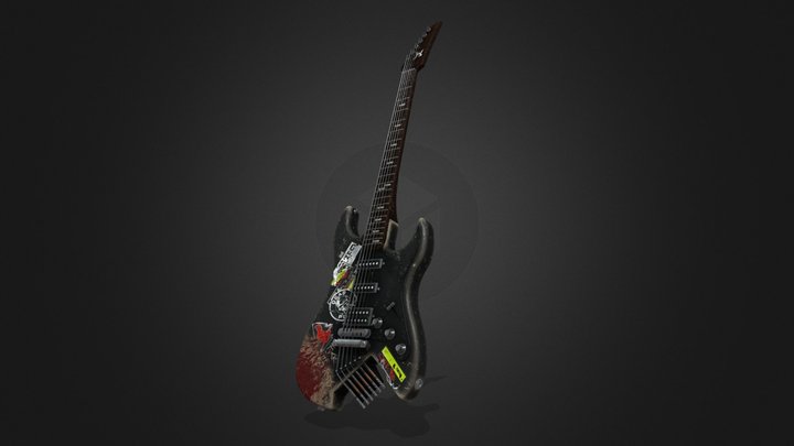 Johnny Silverhands Guitar from Cyberpunk 2077 3D Model