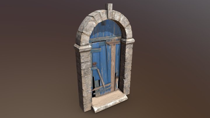 Medieval stone gate 3D Model