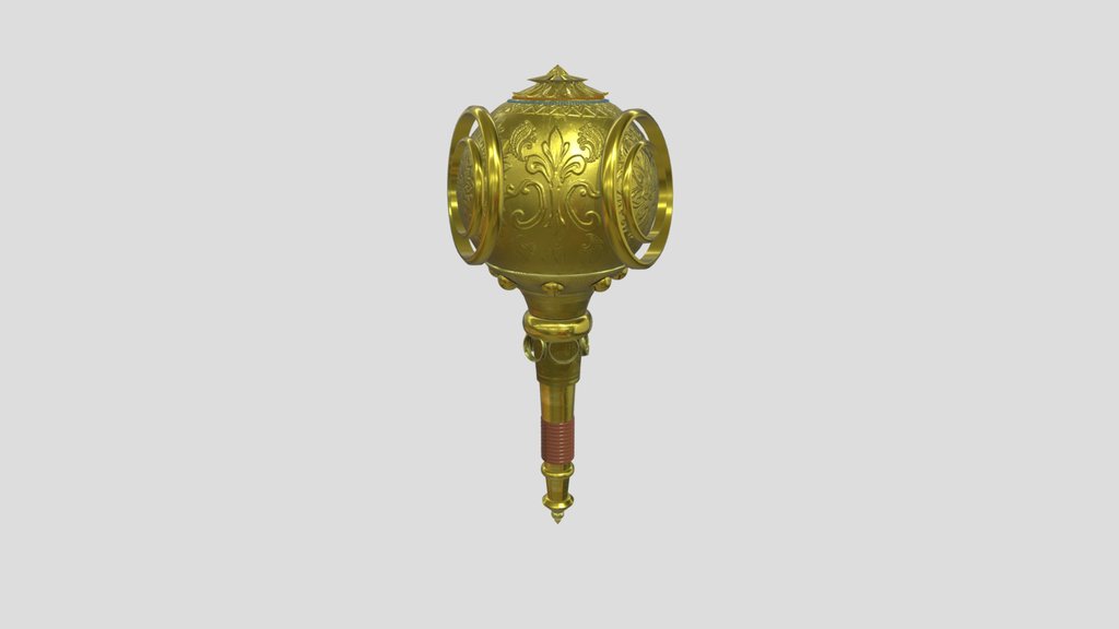 Hanuman Ji Gada – High Detail 3D Model |