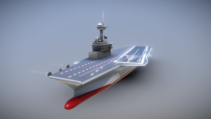 Charles de Gaulle French Aircraft Carrier 3D Model