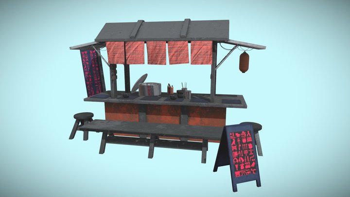 Market Stall Variation 3 3D Model