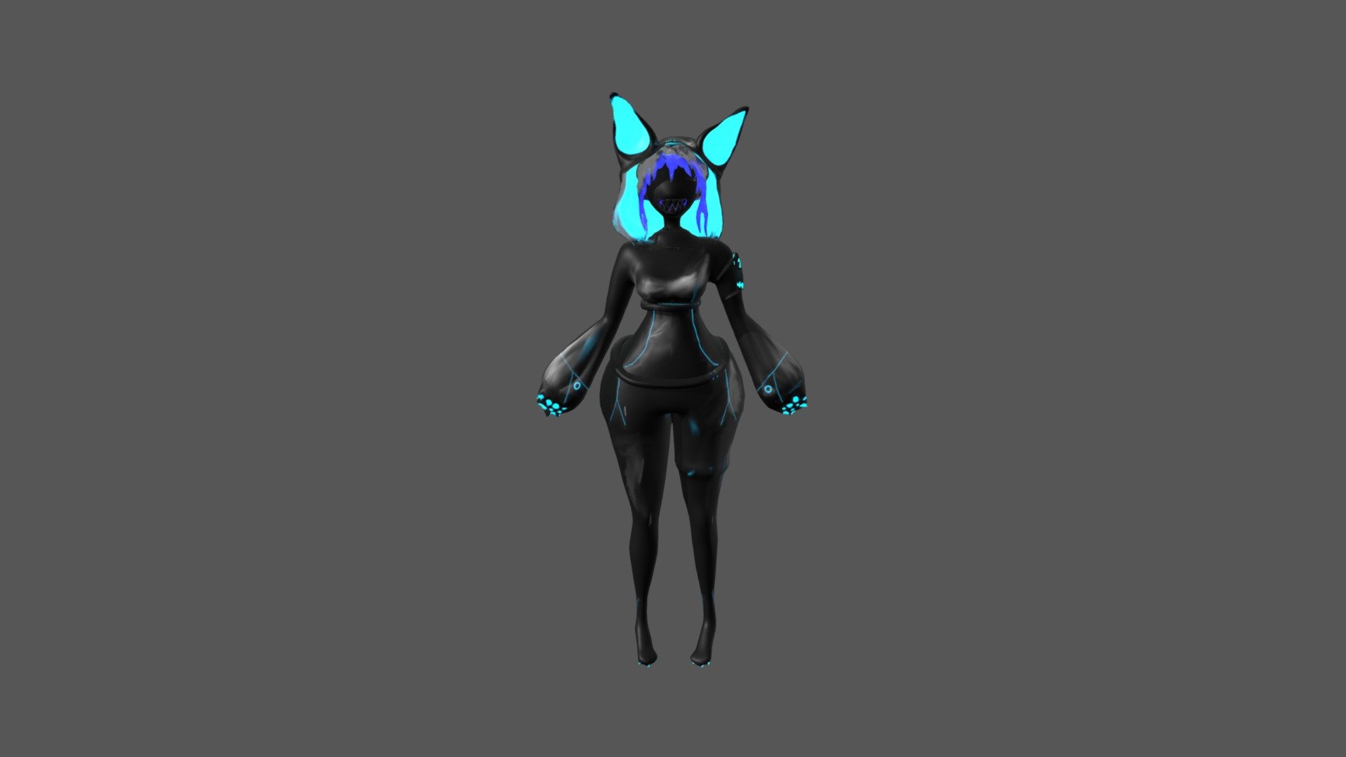 Hooded Neko - 3D model by AcidCatz [55393f4] - Sketchfab