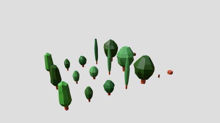 Low Poly Trees 3D Model