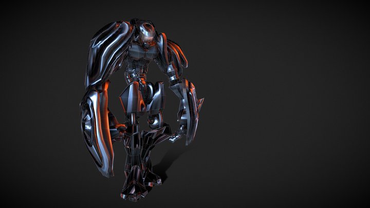 Robot Warrior LowPoly 3D Model