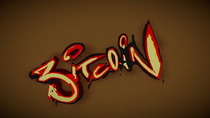 GRAFFITTI 3D BITCOIN 3D Model