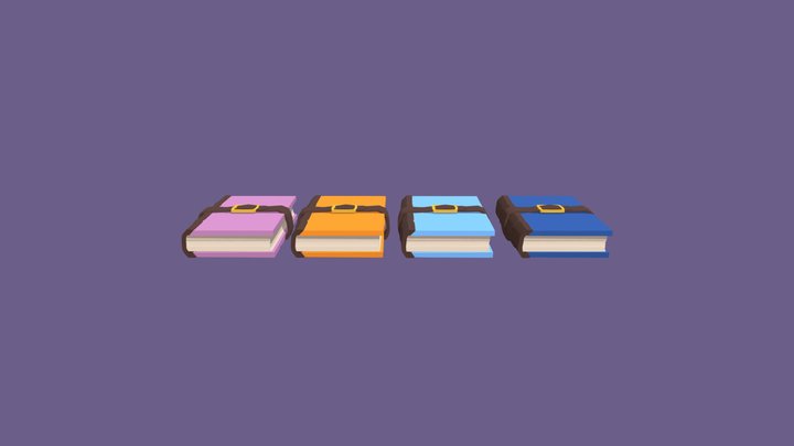 Fantasy books - Low poly props 3D Model