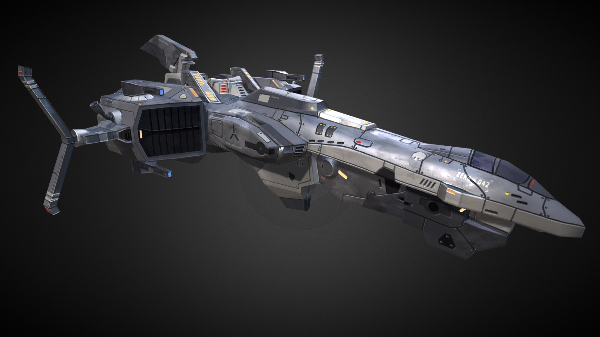 3D model Star Conflict – Spaceship - This is a 3D model of the Star Conflict - Spaceship. The 3D model is about a space shuttle in the sky.