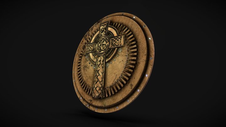 Wooden ritual celtic shield