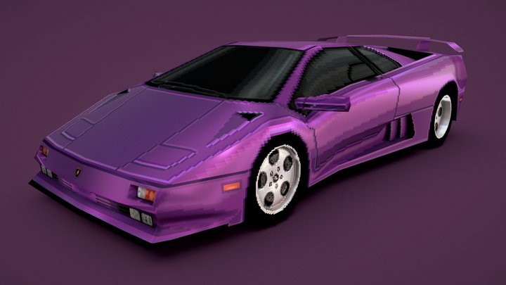 1994 Lamborghini Diablo SE30  (PS1 Low-poly) 3D Model